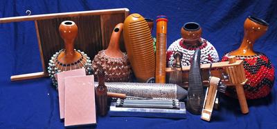 Variety of Scrapers, Guiros, and Shekeres Variety of Scrapers, Guiros, and Shekeres